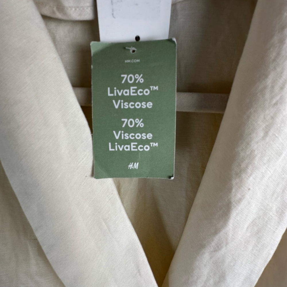 H&M Light Cream Wrap Blouse with Side Tie - Picture 4 of 6